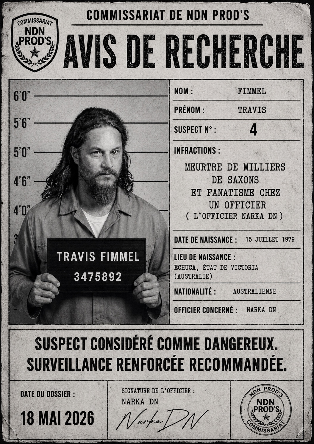 Avis de recherche — Travis Fimmel